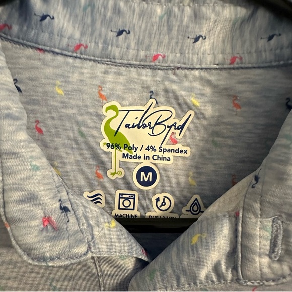 Tailor Byrd - Short Sleeve Polo Shirt - Multicolor Bird Pattern - Medium - Picture 4 of 4